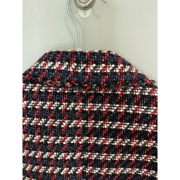 Women's Ann Taylor Fringe Red White and Blue Tweed Blazer, size 8 - Picture 13 of 16
